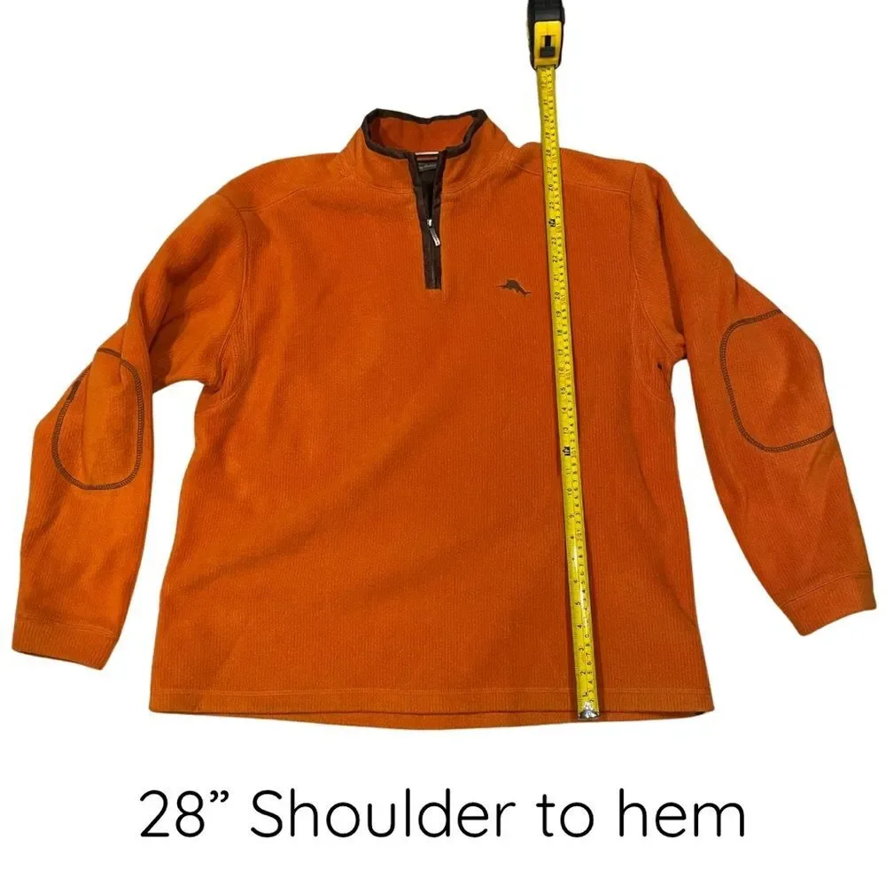 Tommy Bahama Men’s Quarter-Zip Pullover – Orange – Size Large - Picture 4 of 9